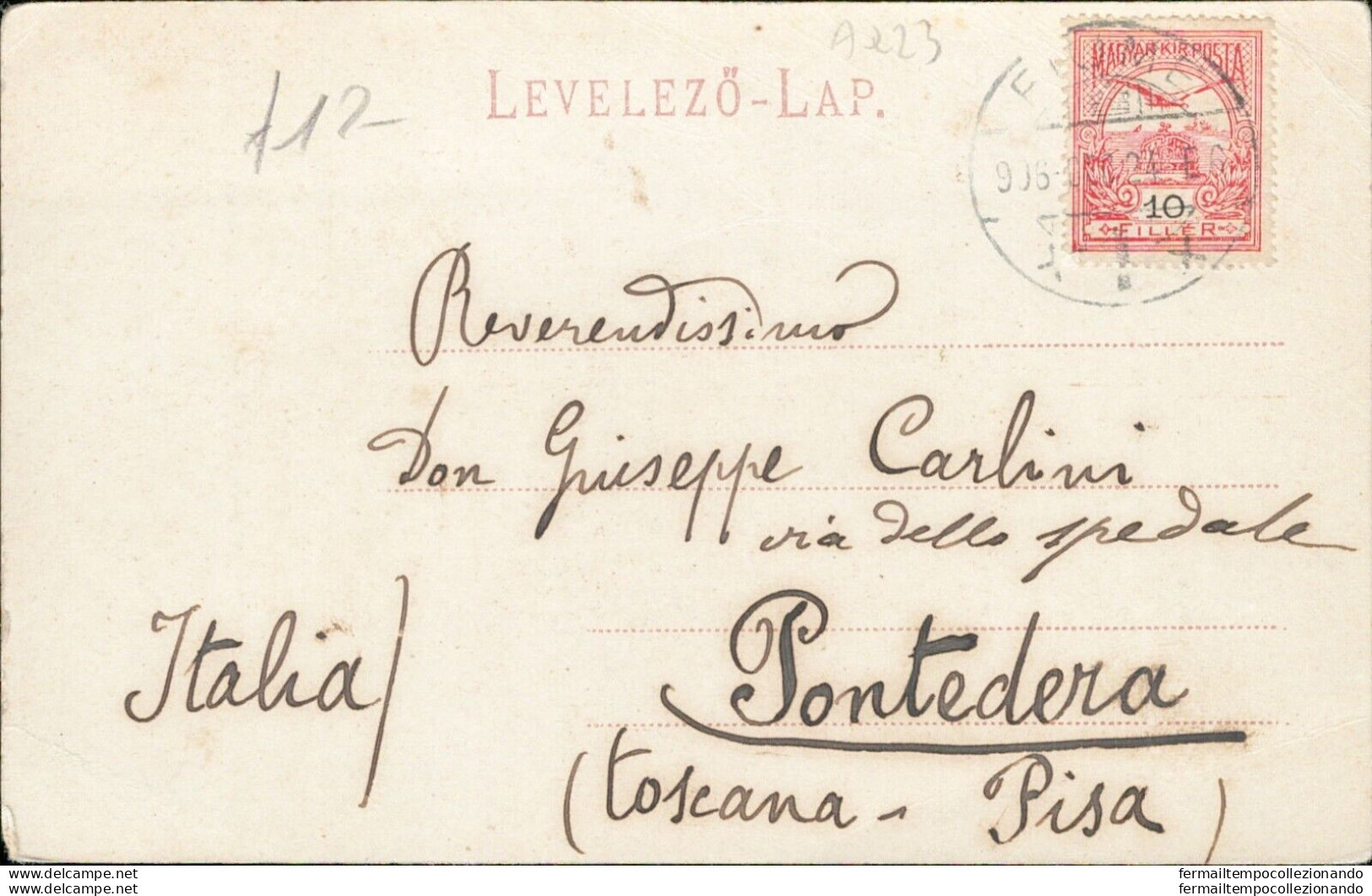Aq23 Cartolina Fiume Canale Della Fiumara 1904 Croazia - Other & Unclassified