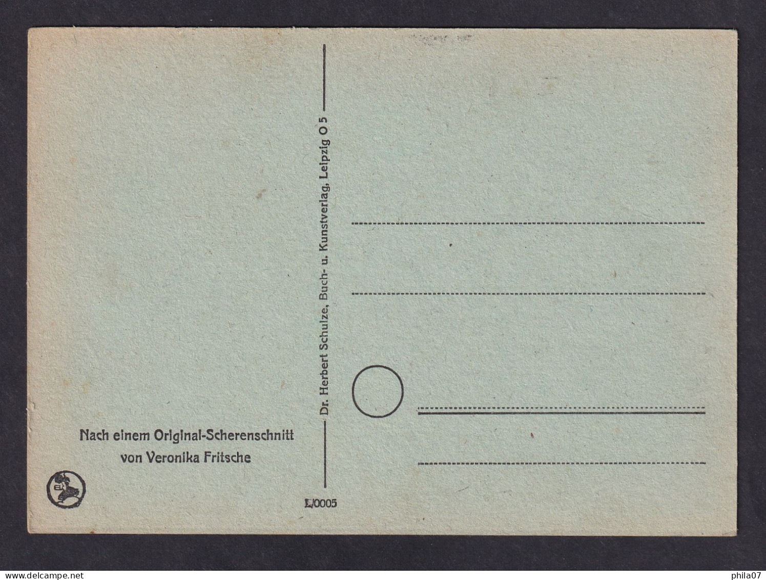 Herzlichen Gluckwunsch - Girl And Dog / Postcard Not Circulated, 2 Scans - Scherenschnitt - Silhouette