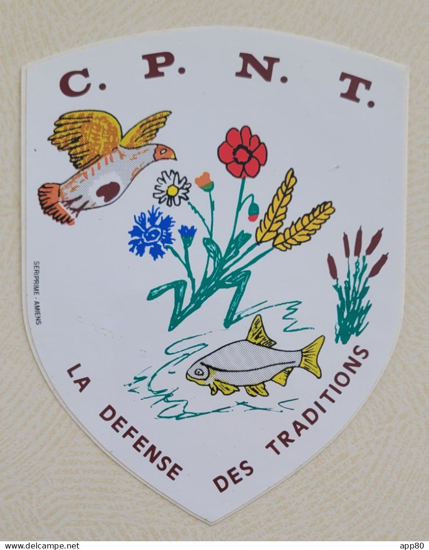 Autocollant Vintage CPNT La Défense Des Traditions - Chasse Pêche Nature Traditions - Stickers