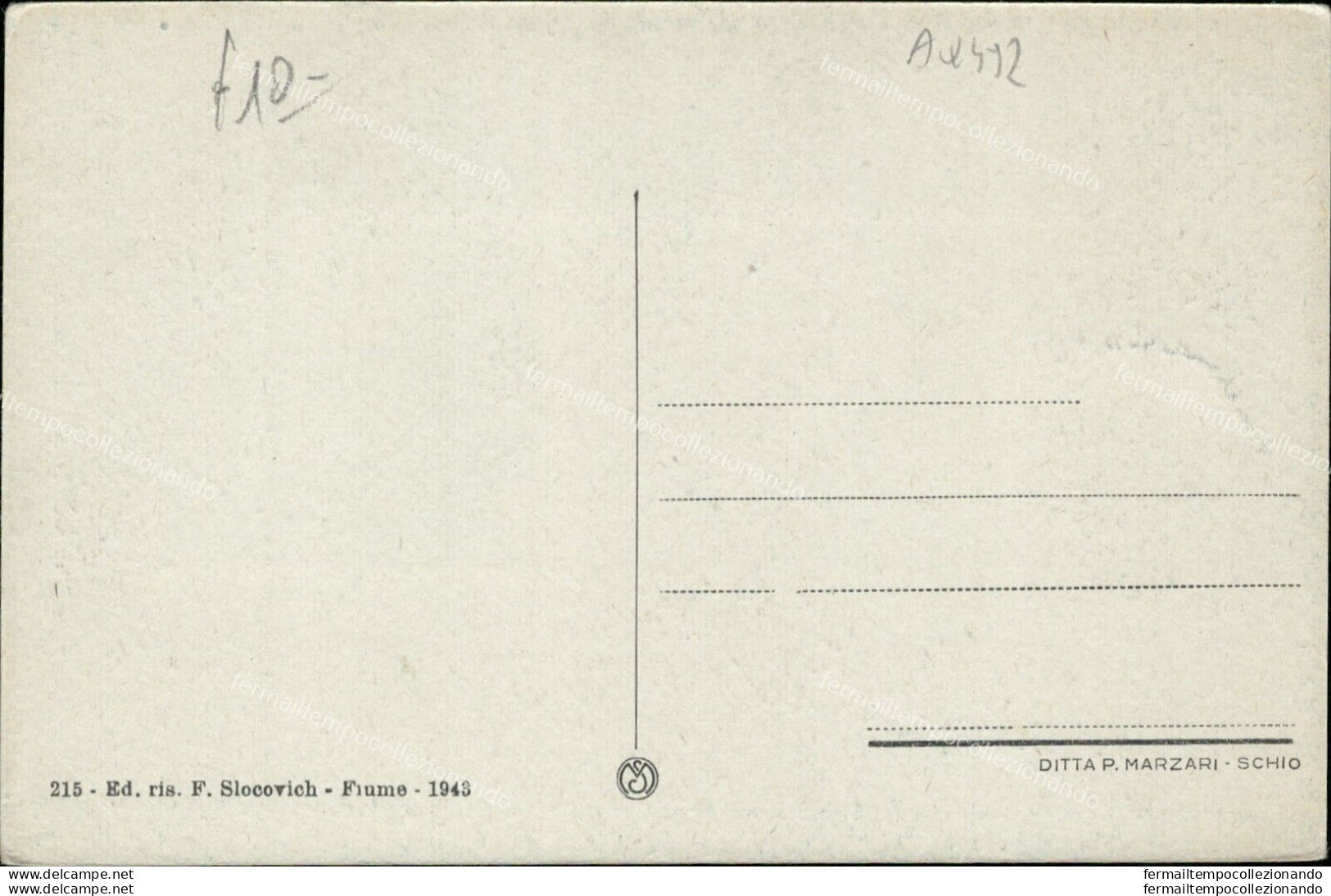 Aq492 Cartolina Fiume  Croazia - Andere & Zonder Classificatie