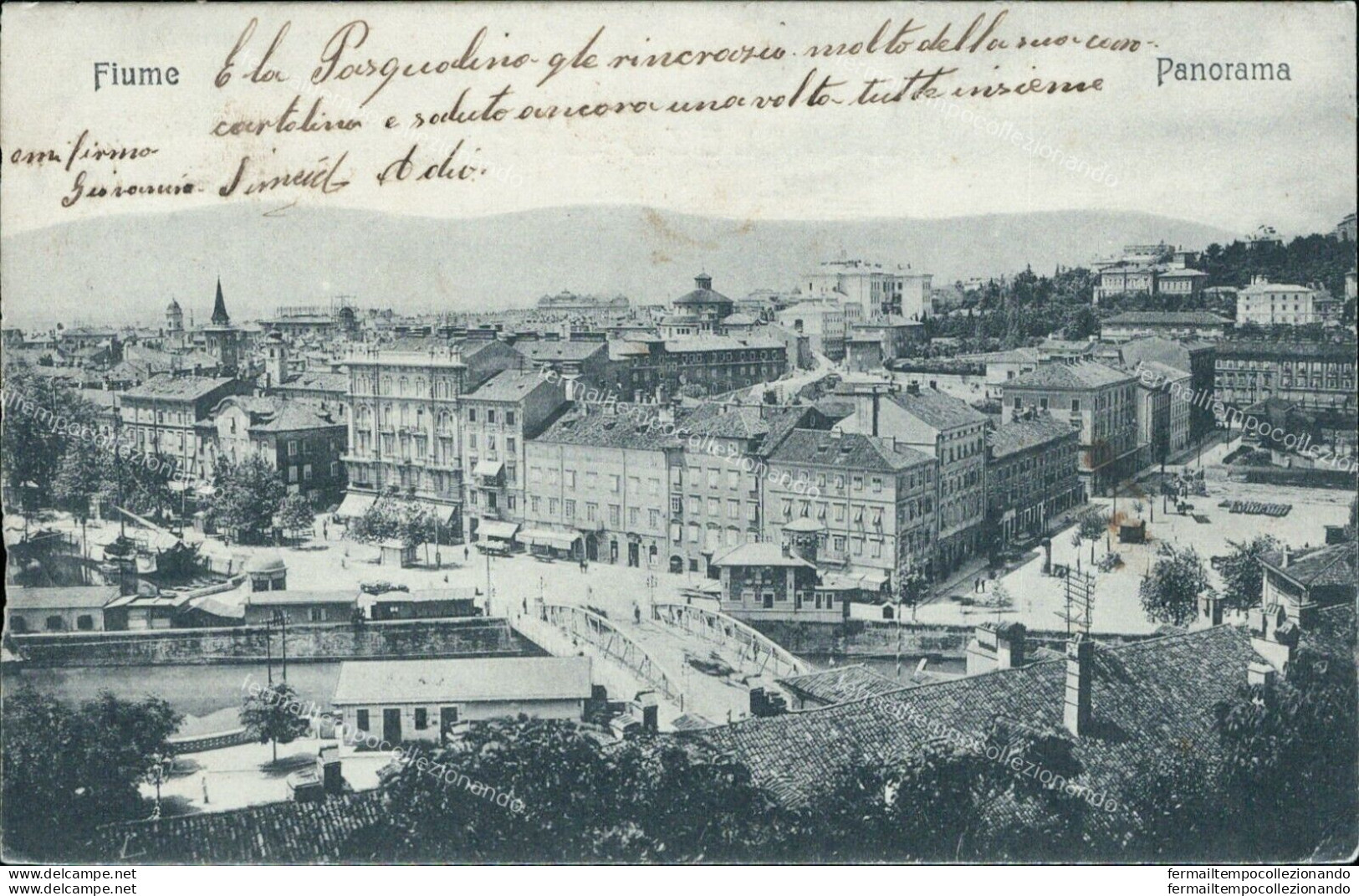 Aq289 Cartolina Fiume Panorama 1917 Croazia - Sonstige & Ohne Zuordnung