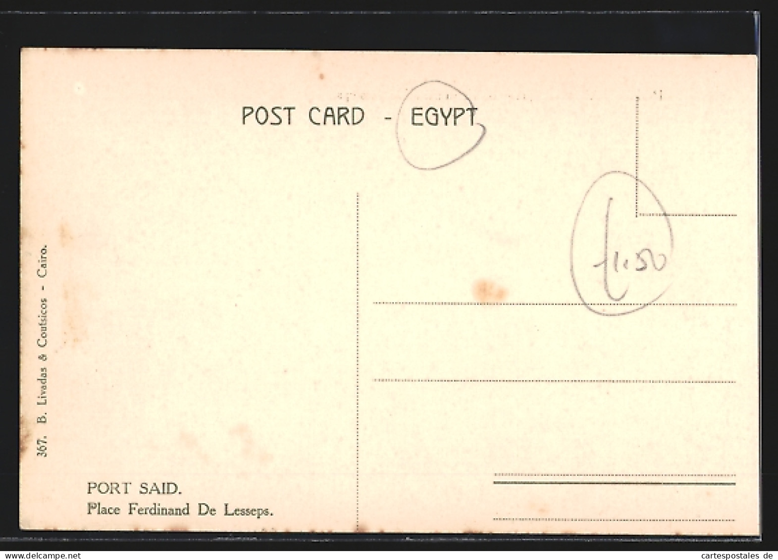 CPA Port Said, Square Of Ferdinand De Lesseps  - Other & Unclassified