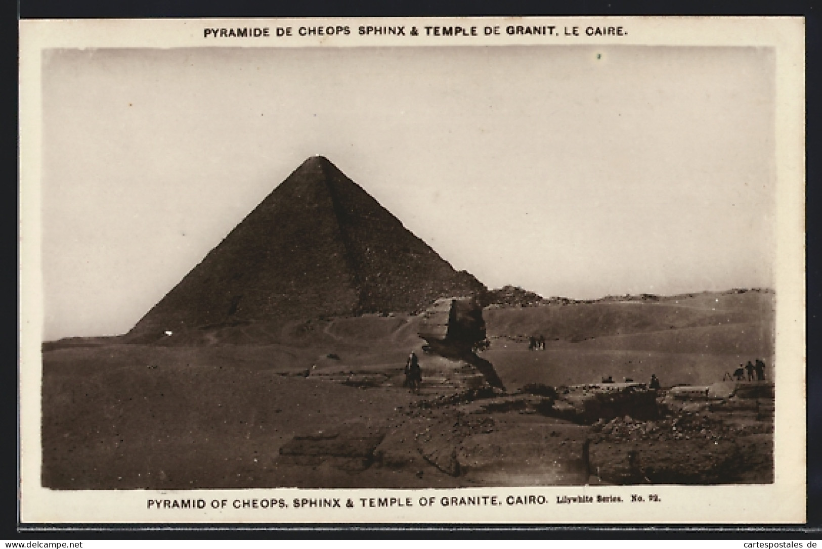 CPA Cairo, Pyramid Of Cheops, Sphynx And Temple Of Granite  - Andere & Zonder Classificatie