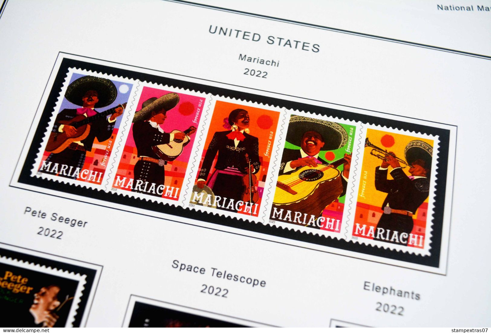 COLOR PRINTED USA 2021-2023 STAMP ALBUM PAGES (34 illustrated pages) >> FEUILLES ALBUM