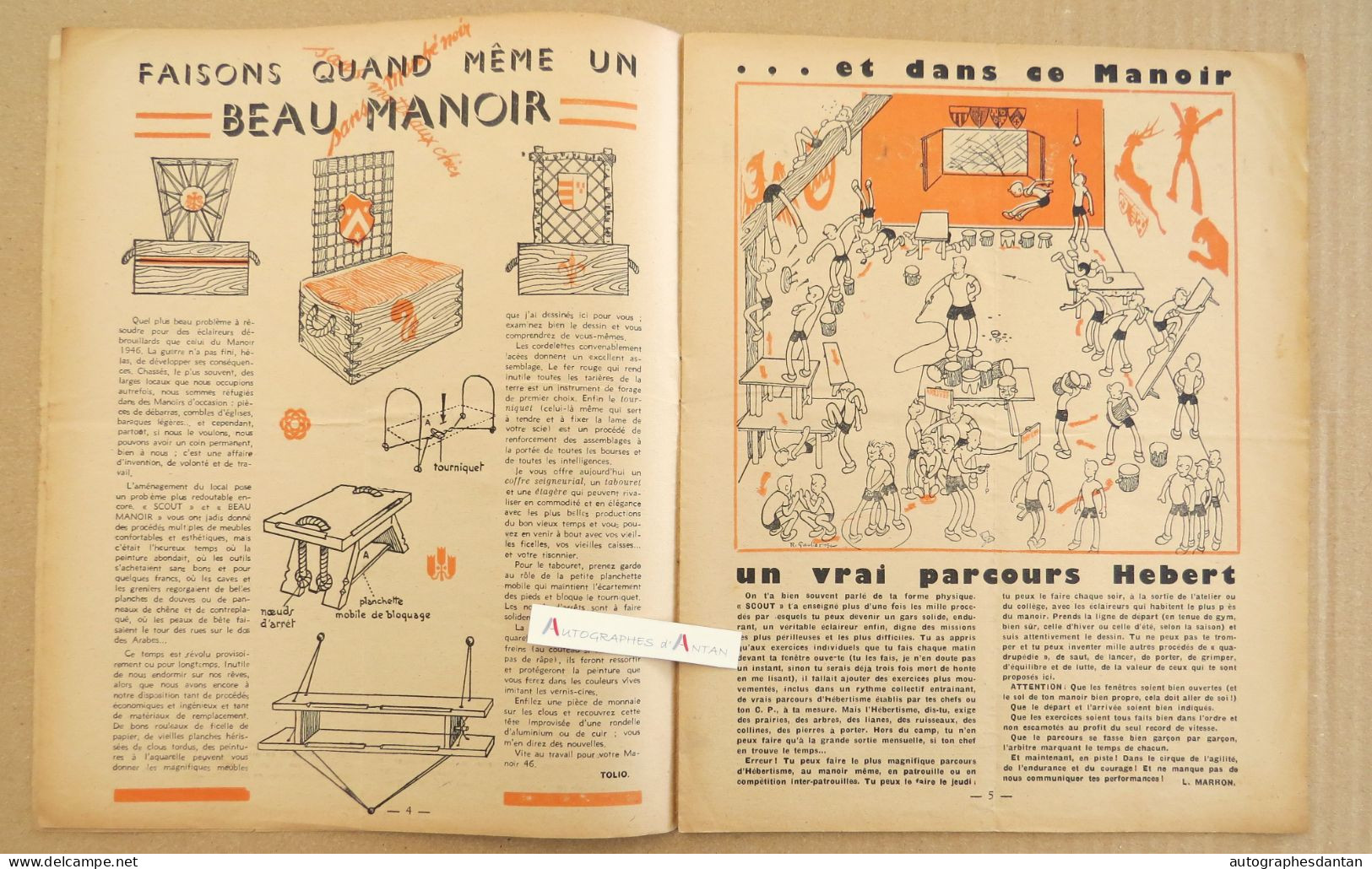 ● SCOUT 1946 - N°205 - Parcours Hebert - Trappeurs En France - Cf Mes 7 Photos - Scoutisme - Couv. P Joubert - Otros & Sin Clasificación
