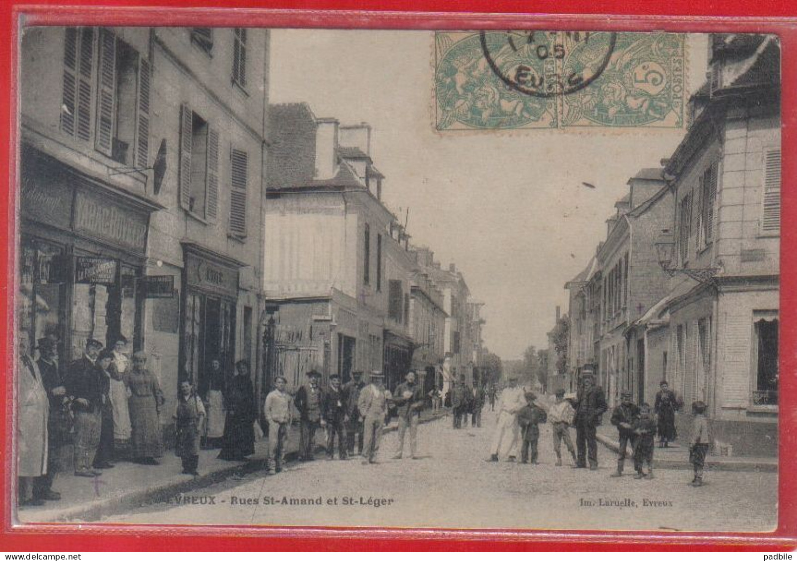 Carte Postale 27. Evreux  Rues St-Amand Et St-Léger Très Beau Plan - Evreux