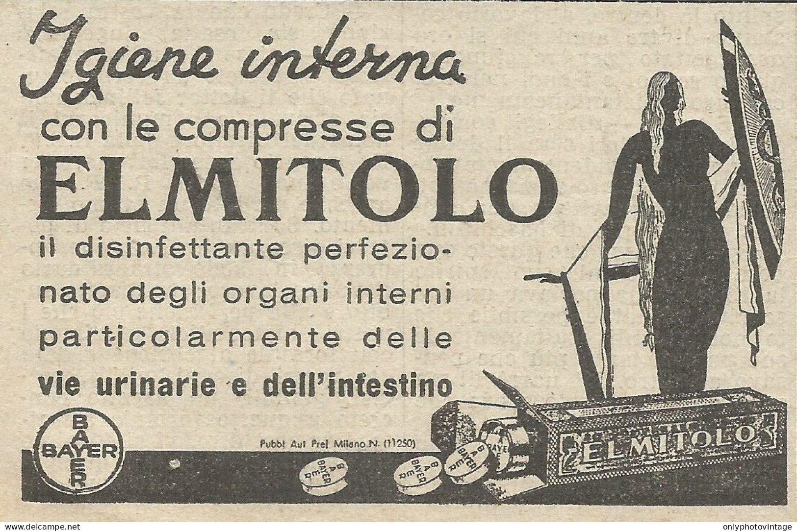 Igiene Interne Con Le Compresse Elmitolo - Pubblicit� 1936 - Advertising - Advertising