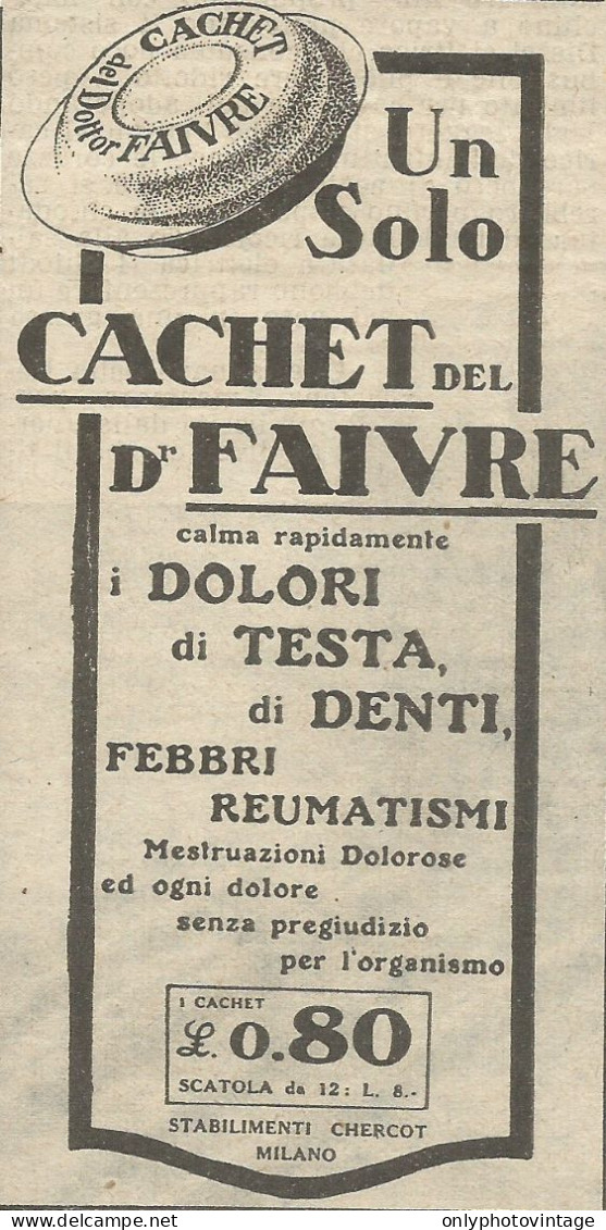 Cachet Del Dr. Faivre - Pubblicit� 1930 - Advertising - Advertising