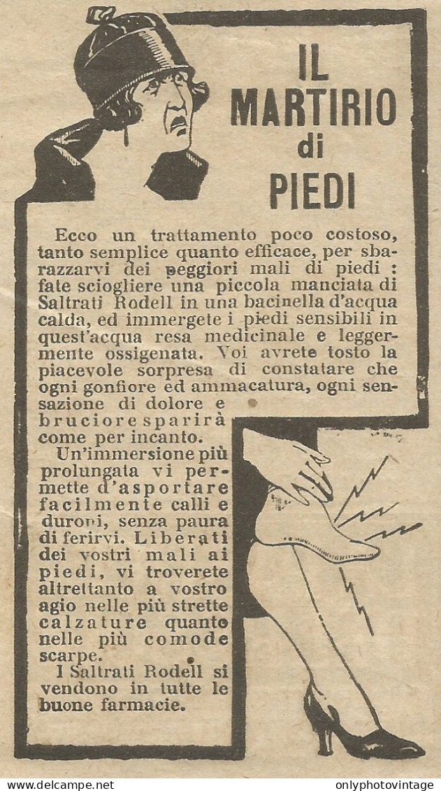 Saltrati Rodell - Il Martirio Dei Piedi - Pubblicit� 1926 - Advertising - Advertising