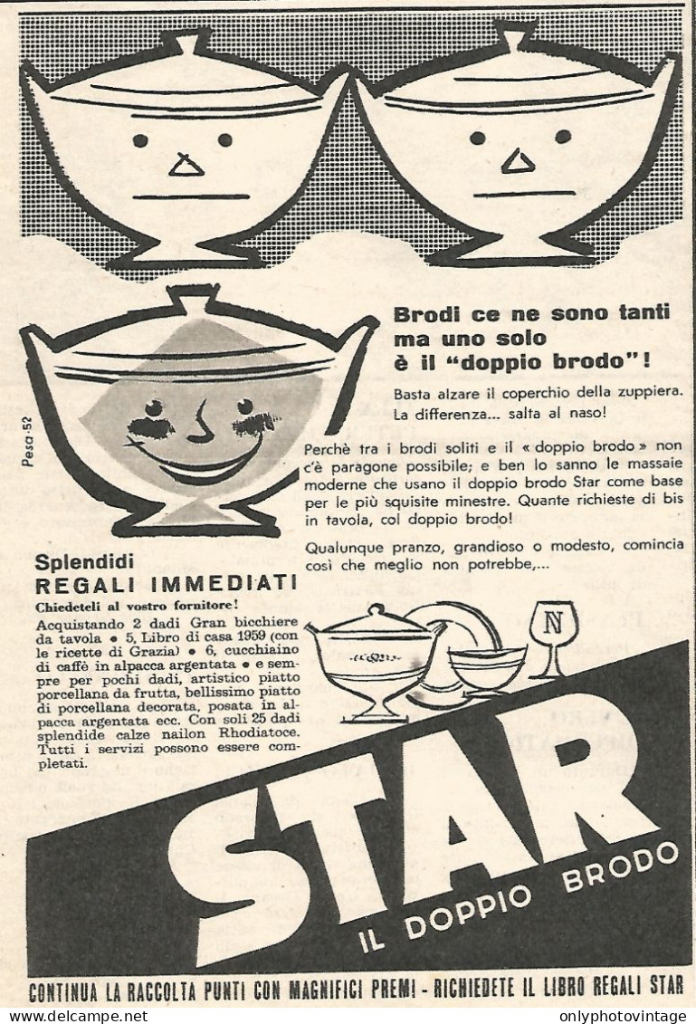 STAR Il Doppio Brodo - Pubblicit� Del 1958 - Vintage Advertising - Publicidad