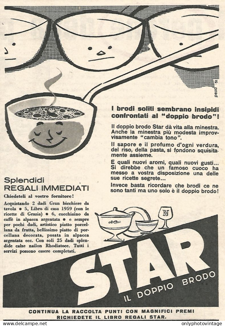 STAR Il Doppio Brodo - Pubblicit� Del 1958 - Vintage Advertising - Publicidad