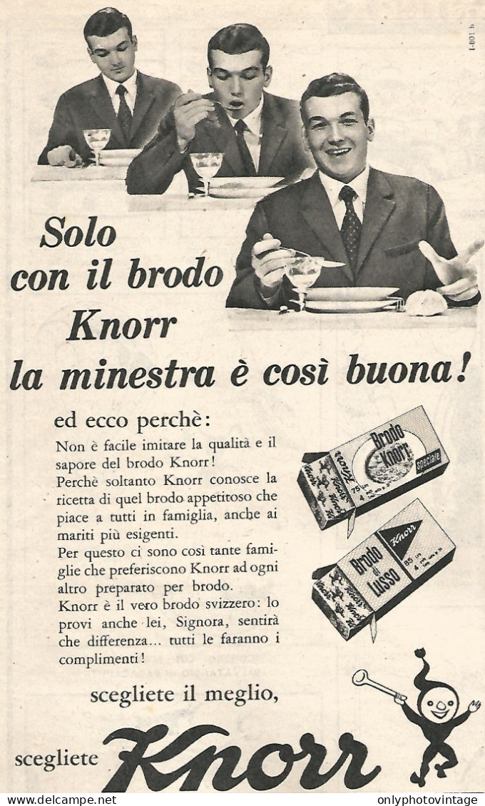 Scegliete Il Meglio, Scegliete KNORR - Pubblicit� Del 1958 - Vintage Ad - Publicidad