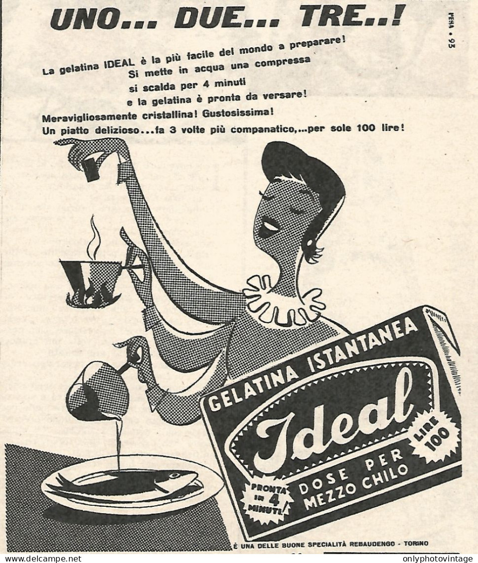 Gelatina Istantanea IDEAL - Pubblicit� Del 1958 - Vintage Advertising - Publicidad