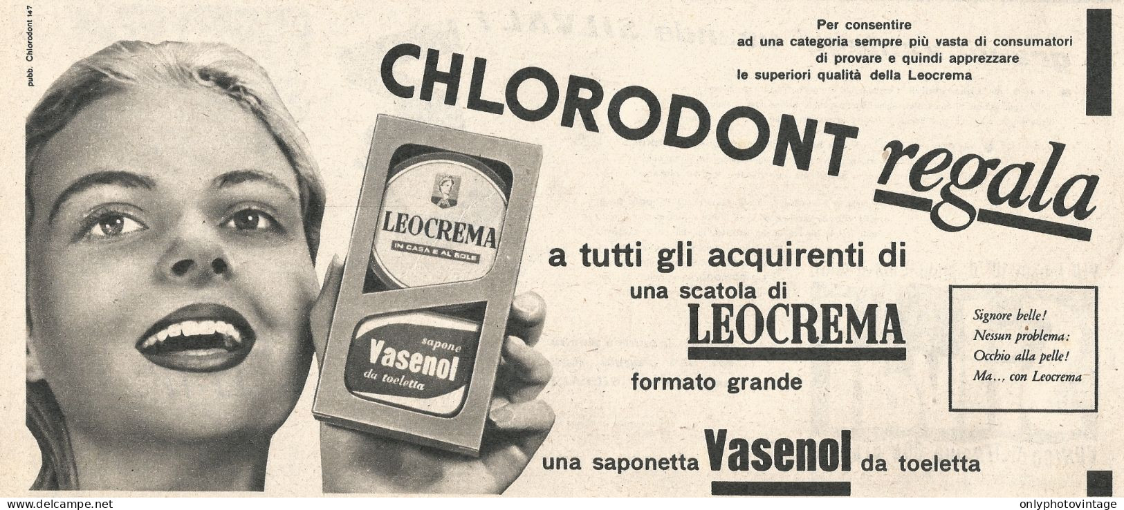 Leocrema - Vasenol - Chlorodont - Pubblicit� Del 1958 - Vintage Advert - Advertising