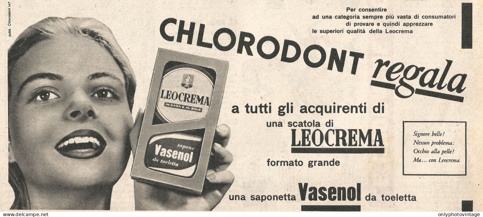 Leocrema - Vasenol - Chlorodont - Pubblicit� Del 1958 - Vintage Advert - Publicités