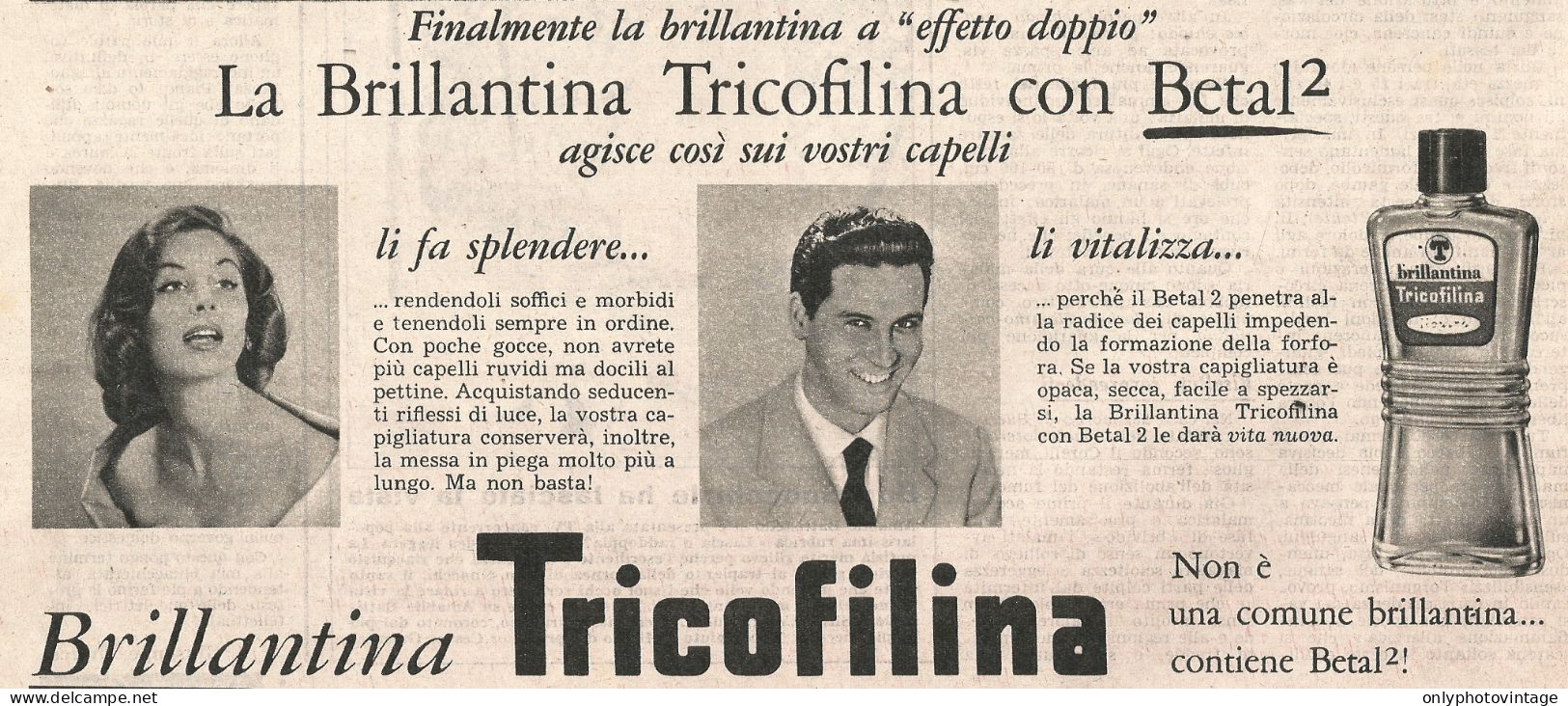 Brillantina TRICOFILINA - Pubblicit� Del 1958 - Vintage Advertising - Advertising