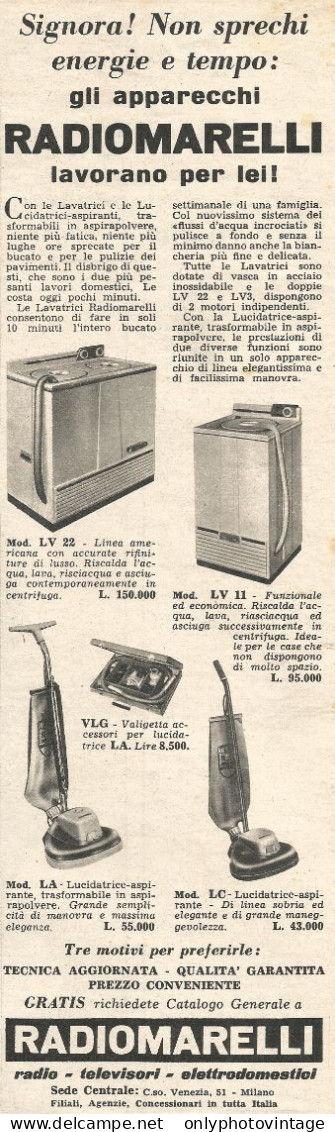 Apparecchi RADIOMARELLI - Pubblicit� Del 1958 - Vintage Advertising - Publicités