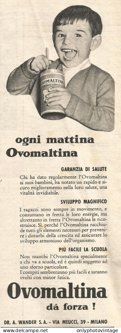 OVOMALTINA D� Forza - Pubblicit� Del 1958 - Vintage Advertising - Advertising