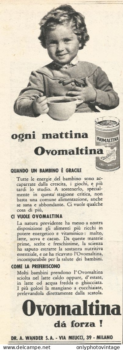 OVOMALTINA D� Forza - Pubblicit� Del 1958 - Vintage Advertising - Publicités