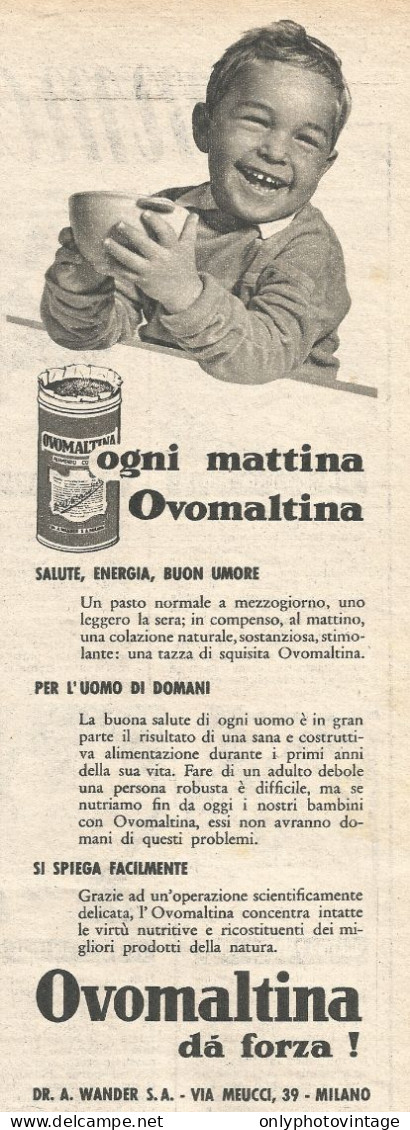 OVOMALTINA D� Forza - Pubblicit� Del 1958 - Vintage Advertising - Advertising