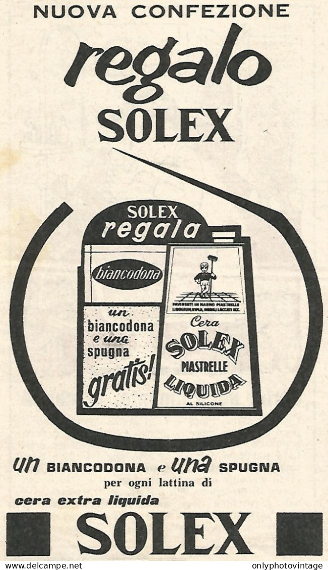 SOLEX Cera Liquida - Pubblicit� Del 1958 - Vintage Advertising - Publicités