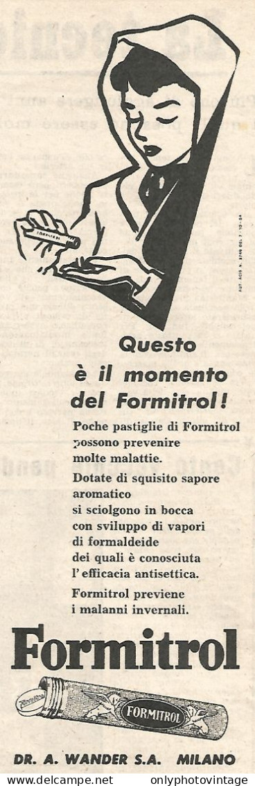 FORMITROL - Pubblicit� Del 1958 - Vintage Advertising - Publicités
