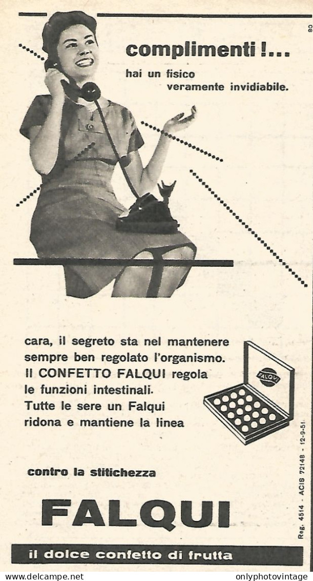 FALQUI Il Dolce Confetto Di Frutta - Pubblicit� Del 1958 - Vintage Advert - Publicités