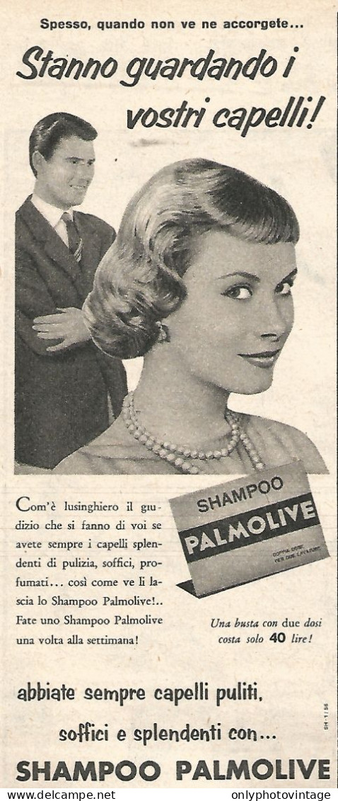 Shampoo PALMOLIVE  - Pubblicit� Del 1958 - Vintage Advertising - Publicités