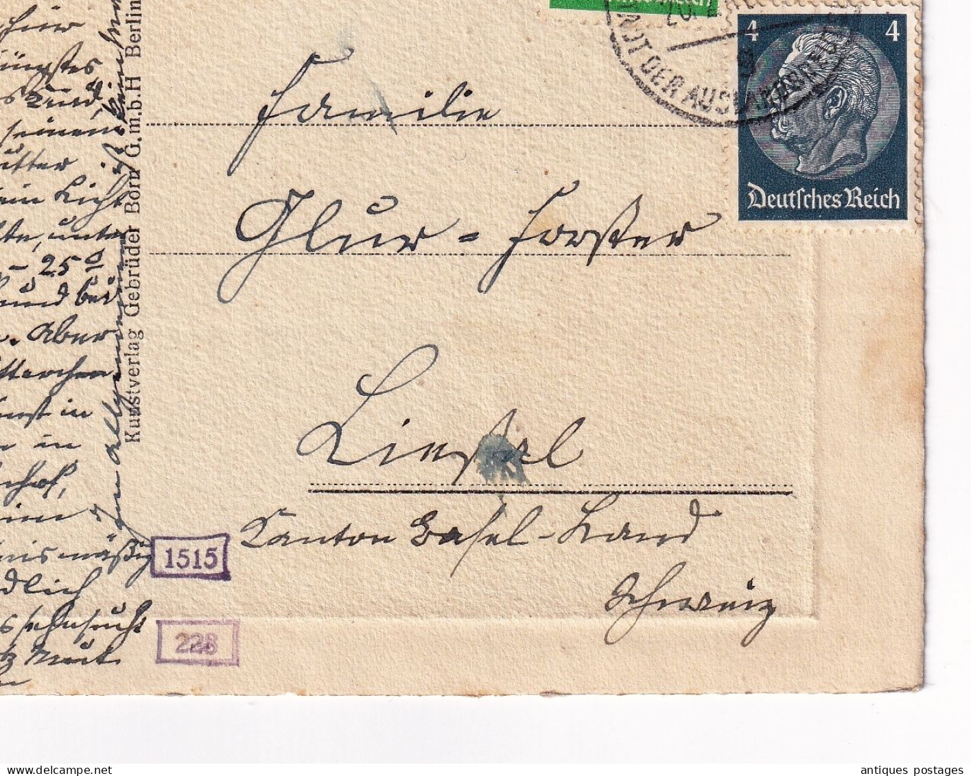 Postkart Stuttgart 1940 Deutschland Original Radierung Handabzug Allemagne Stamp Paul Von Hindenburg - Briefe U. Dokumente