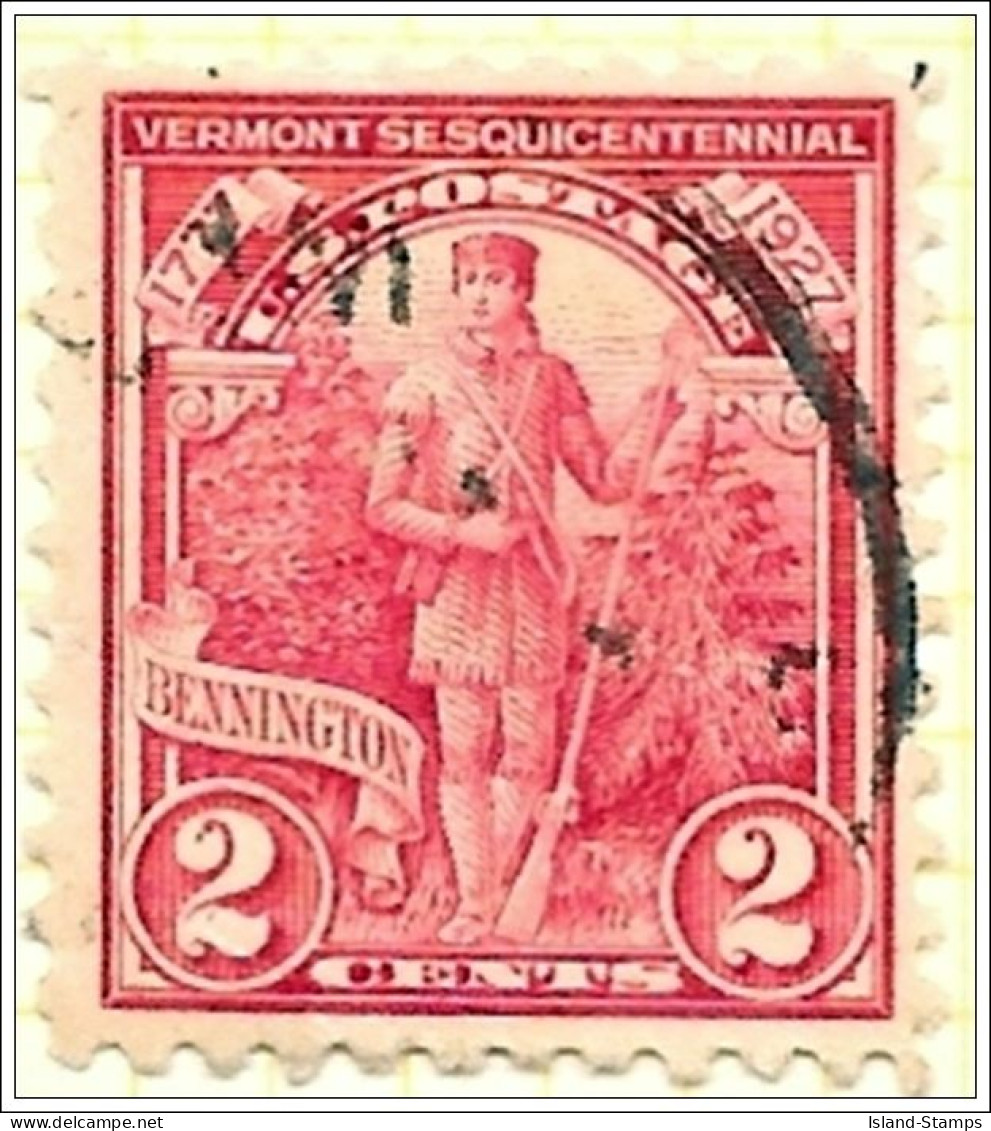 # 643 - 1927 2c Vermont Sesquicentennial Used - Usati