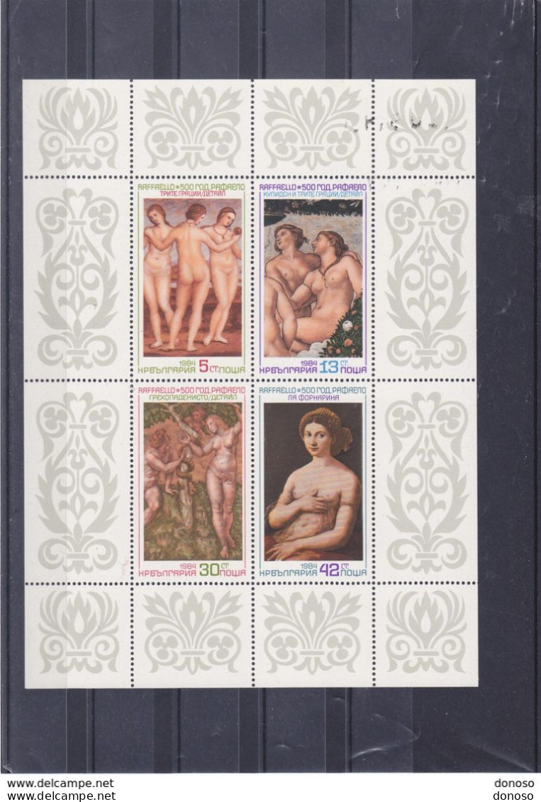 BULGARIE 1984 Peintures De Raphaël  BLOC Yvert 2888-2891, Michel 3324-3327 NEUF** MNH Cote 4 Euros - Ongebruikt