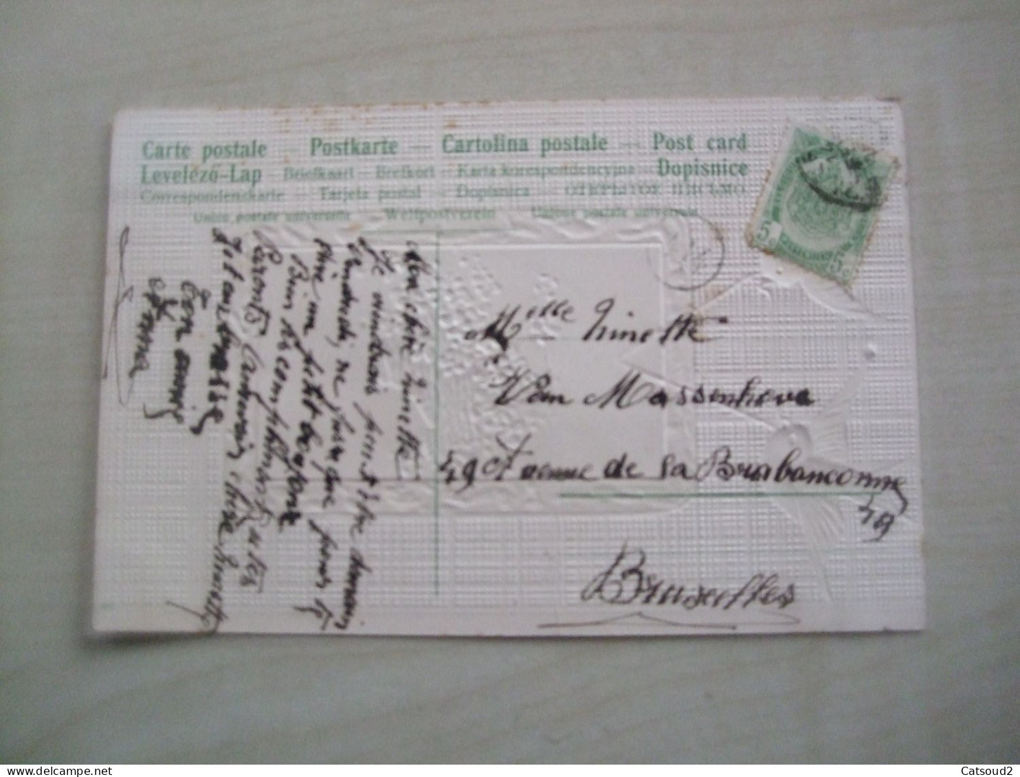 Carte Postale Ancienne En Relief DE LA PART D'UNE AMIE Fleurs Et Hirondelles - Sonstige & Ohne Zuordnung