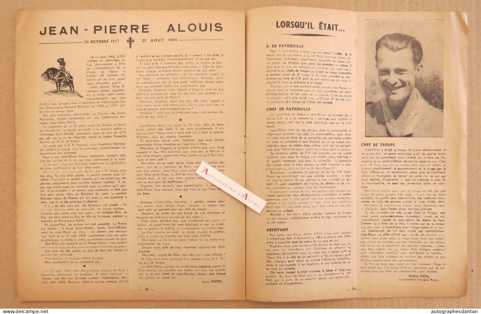 ● L'ESCOUTE 1945 - N°201 - La Patrouille Des Légendes (Dachs) - Jean Pierre Alouis - Cf Mes 6 Photos - Scoutisme - Andere & Zonder Classificatie