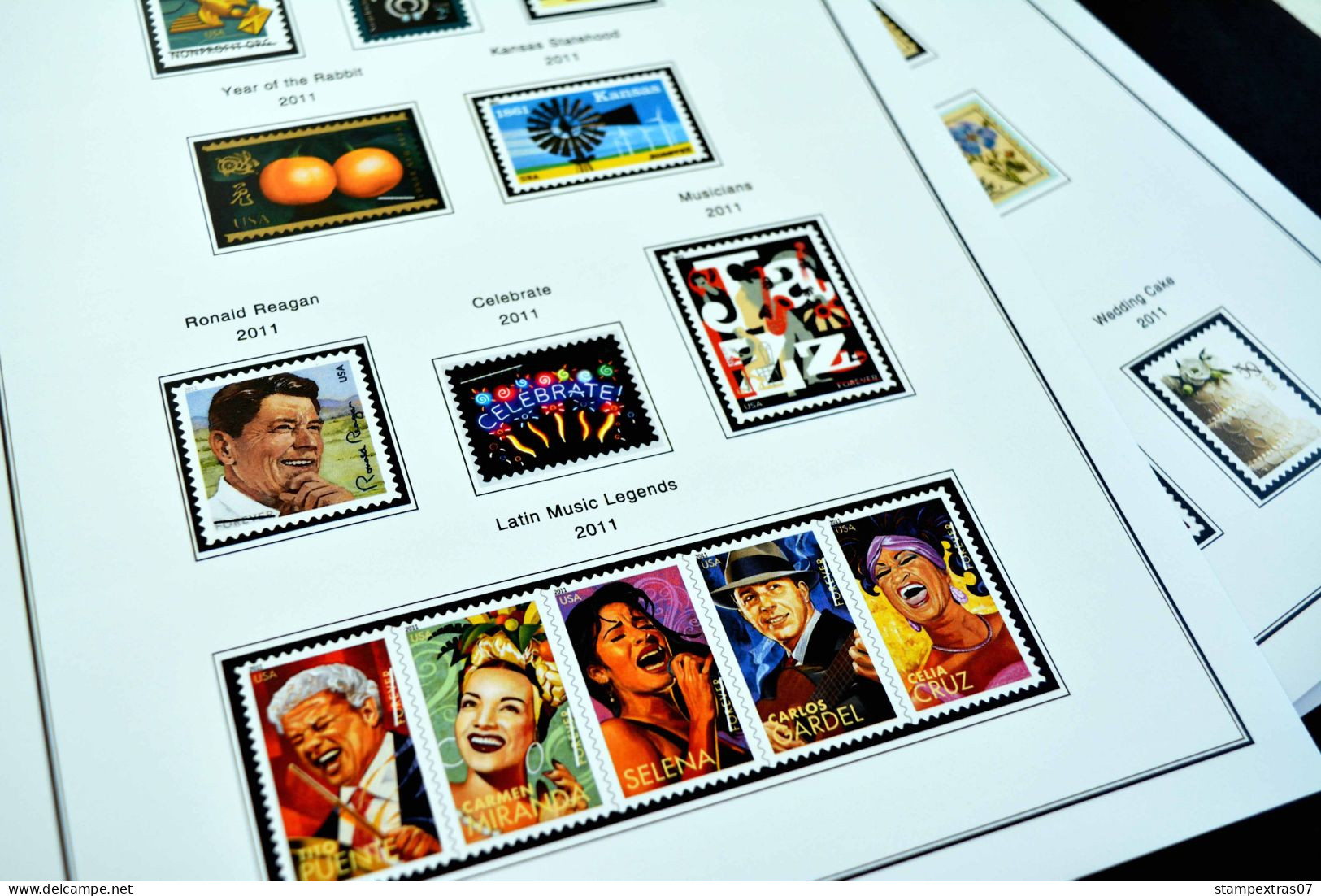 COLOR PRINTED USA 2011-2020 STAMP ALBUM PAGES (101 Illustrated Pages) >> FEUILLES ALBUM - Pre-printed Pages