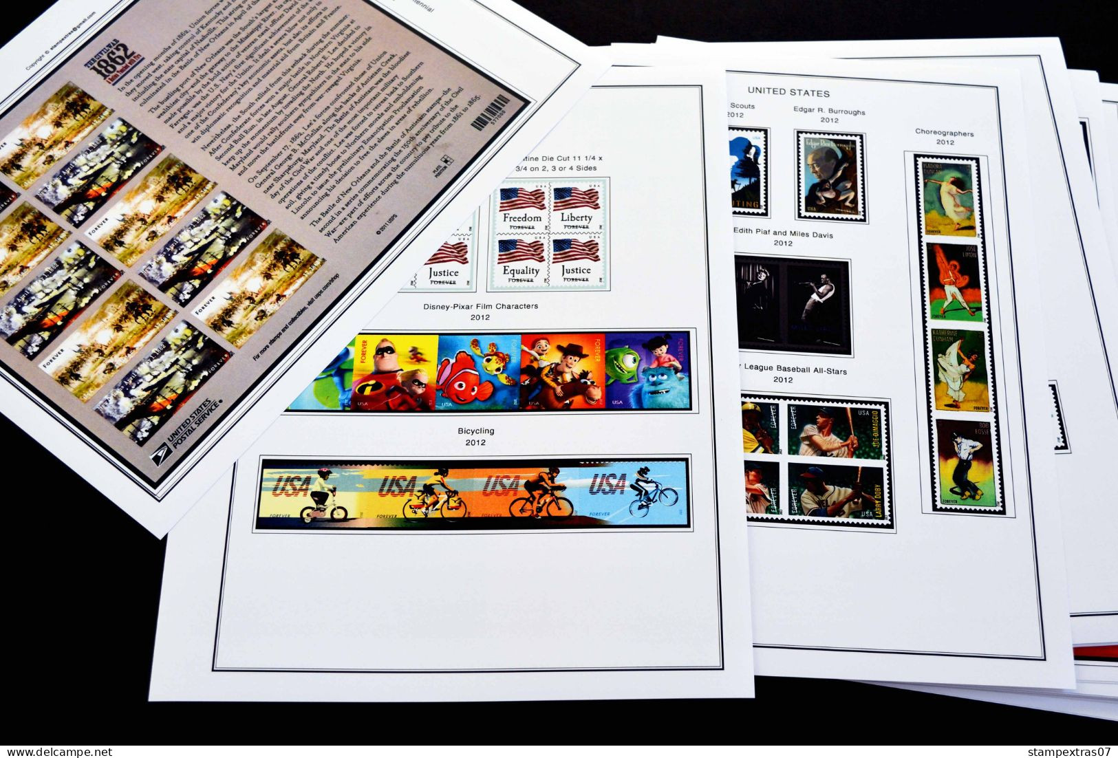 COLOR PRINTED USA 2011-2020 STAMP ALBUM PAGES (101 illustrated pages) >> FEUILLES ALBUM