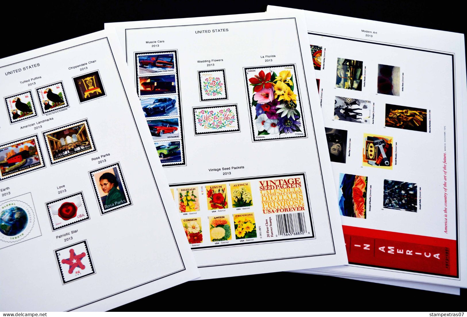 COLOR PRINTED USA 2011-2020 STAMP ALBUM PAGES (101 illustrated pages) >> FEUILLES ALBUM