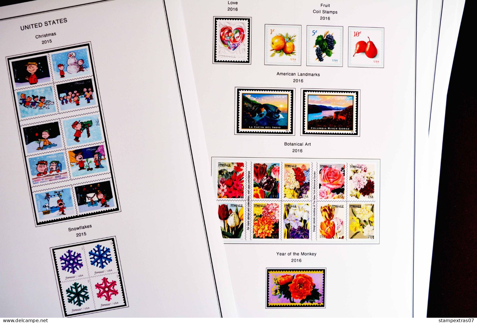 COLOR PRINTED USA 2011-2020 STAMP ALBUM PAGES (101 illustrated pages) >> FEUILLES ALBUM