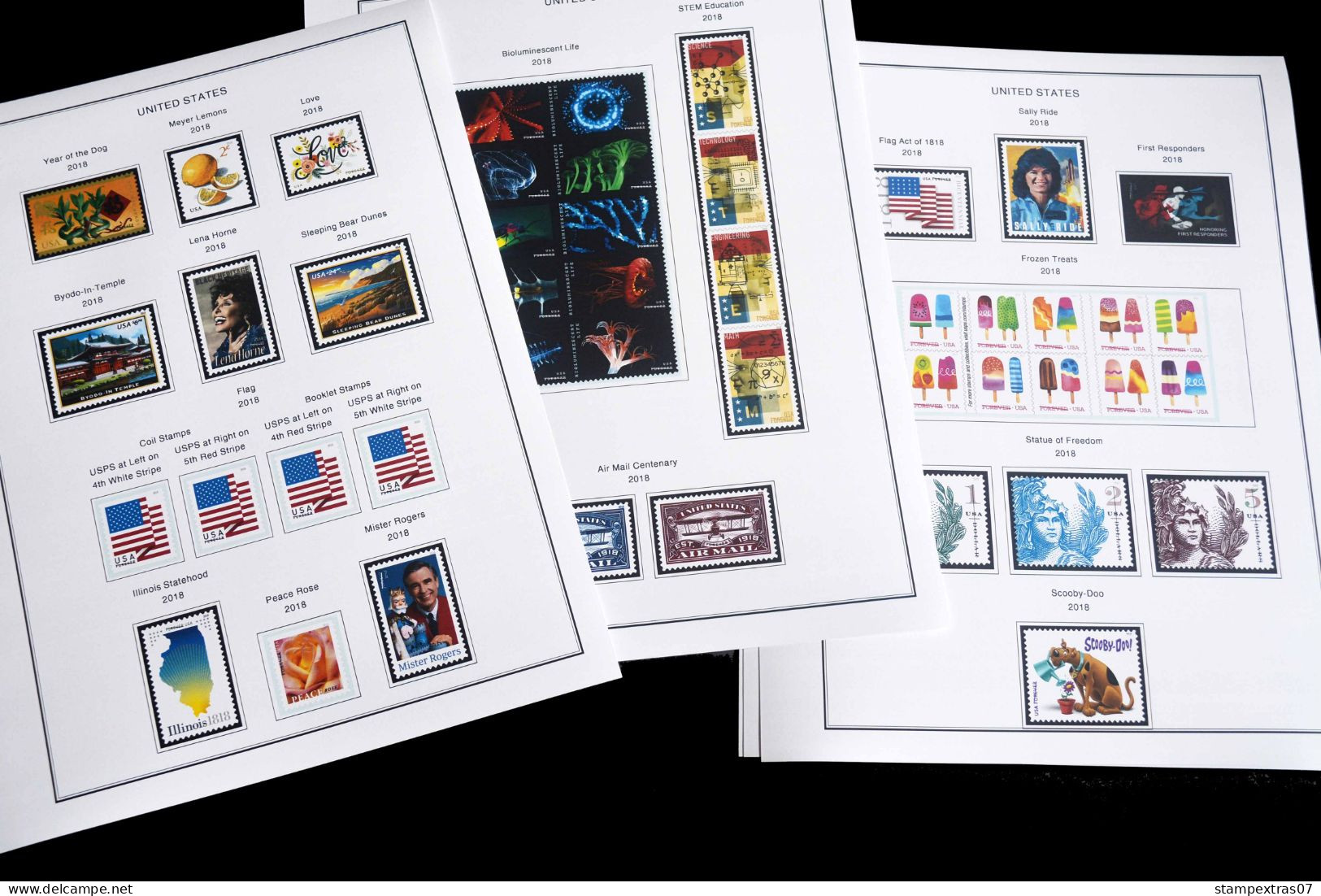 COLOR PRINTED USA 2011-2020 STAMP ALBUM PAGES (101 illustrated pages) >> FEUILLES ALBUM