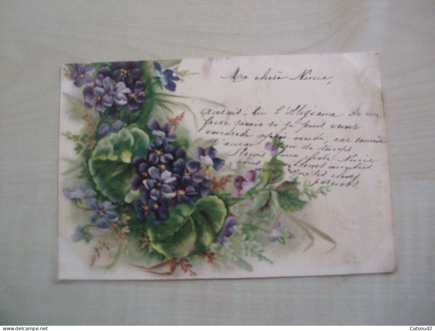 Carte Postale Ancienne 1900 VIOLETTES - Fleurs