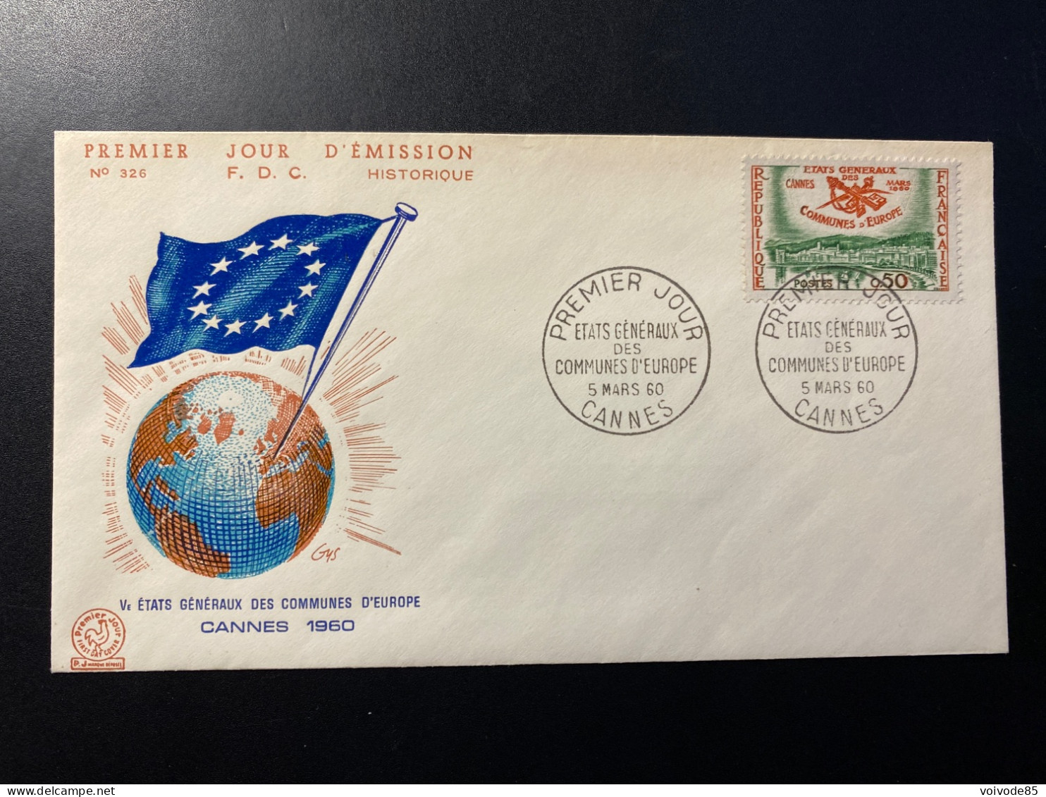 Enveloppe 1er Jour "Ve Etats Généraux Des Communes D'Europe" - 05/03/1960 - 1244 - Historique N° 326 - 1960-1969