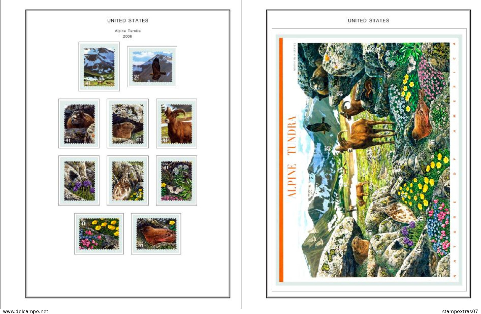 COLOR PRINTED USA 2005-2010 STAMP ALBUM PAGES (90 illustrated pages) >> FEUILLES ALBUM