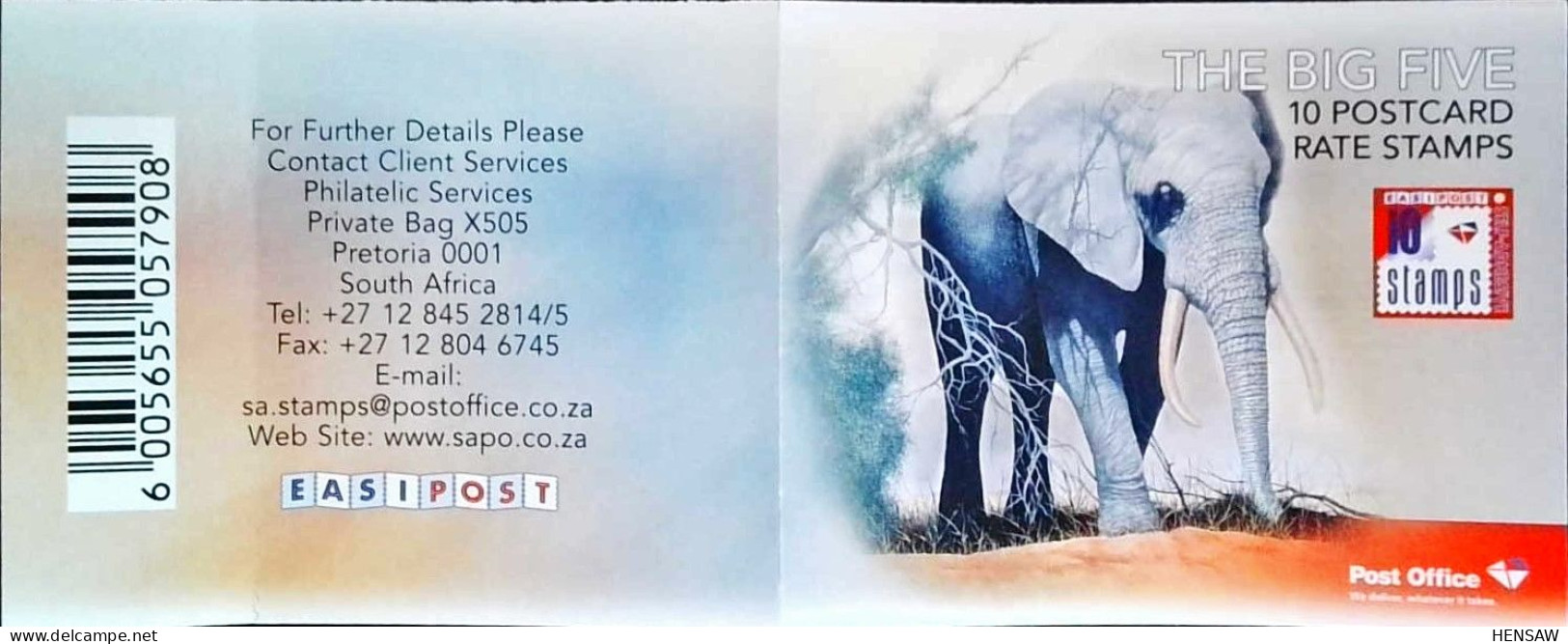 South Africa 2010 THE BIG FIVE 10 X Postcard Rate Stamps MNH Minibook - Unused Stamps