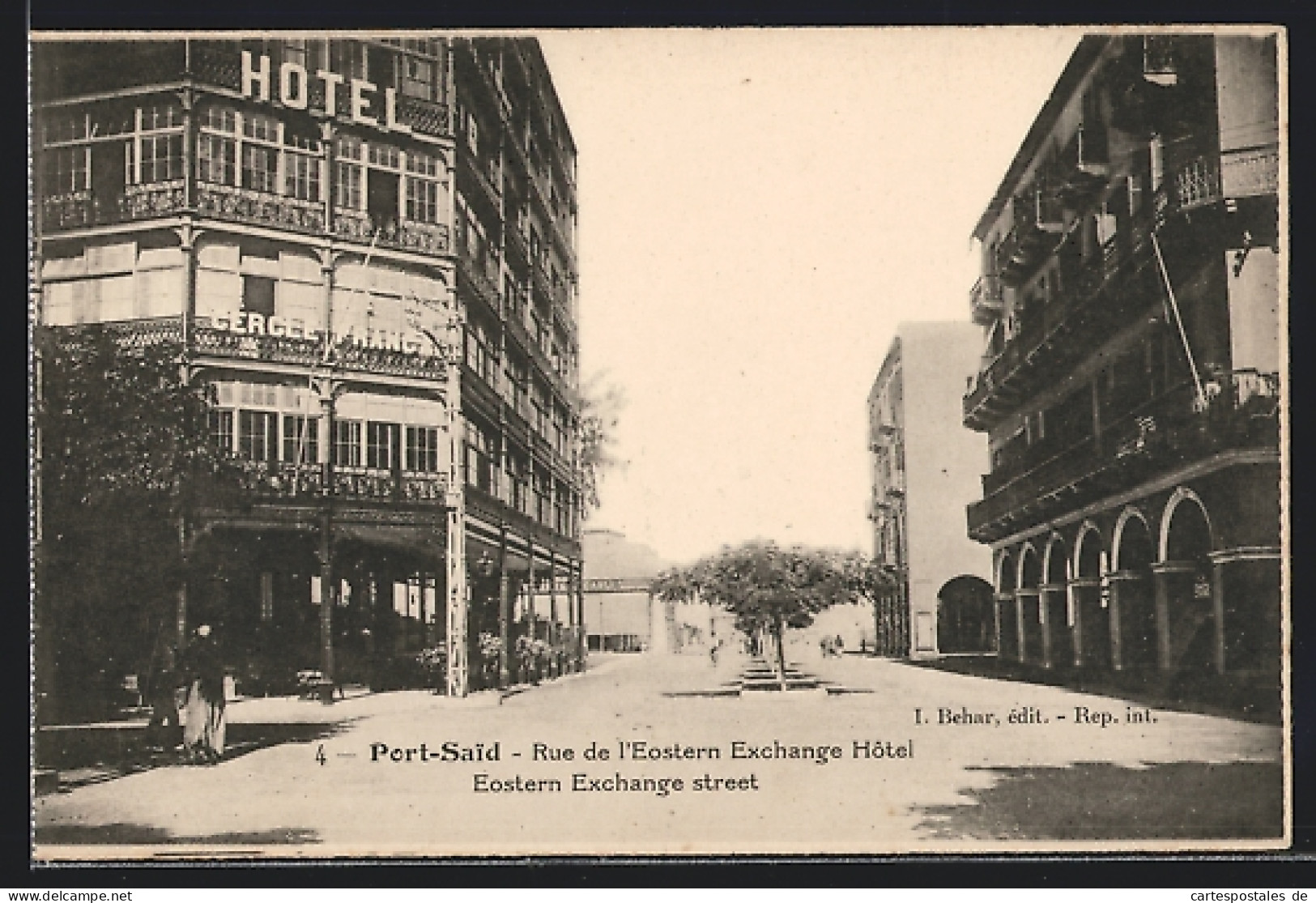 CPA Port-Said, Rue De L`Eostern Exchange Hotel, Eostern Exchange Street  - Andere & Zonder Classificatie