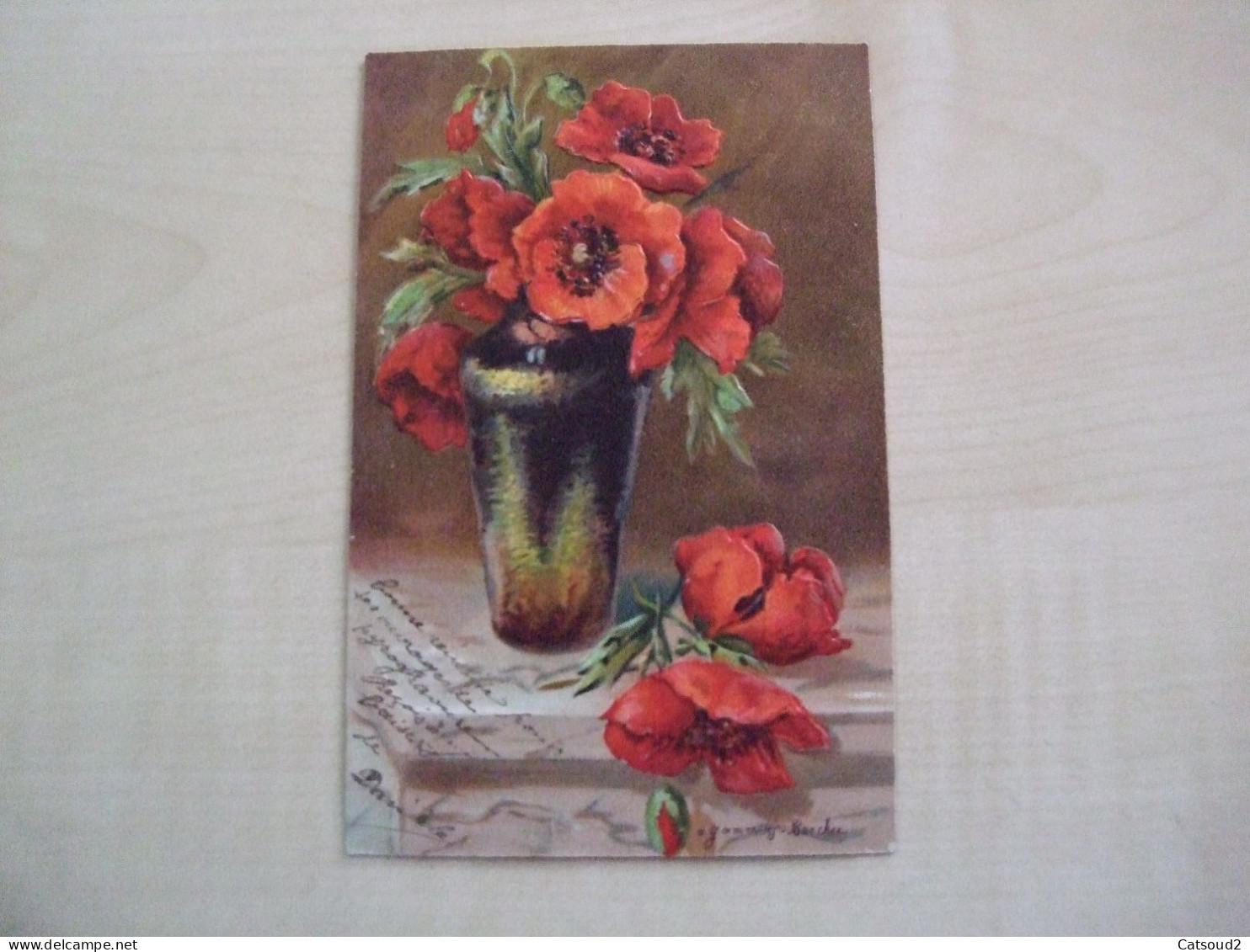Carte Postale Ancienne En Relief 1906 FLEURS Coquelicots - Fleurs