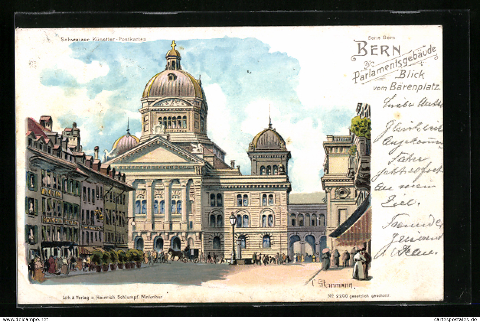 Künstler-AK C. Steinmann Nr. 2200: Bern, Parlamentsgebäude, Blick Vom Bärenplatz  - Other & Unclassified