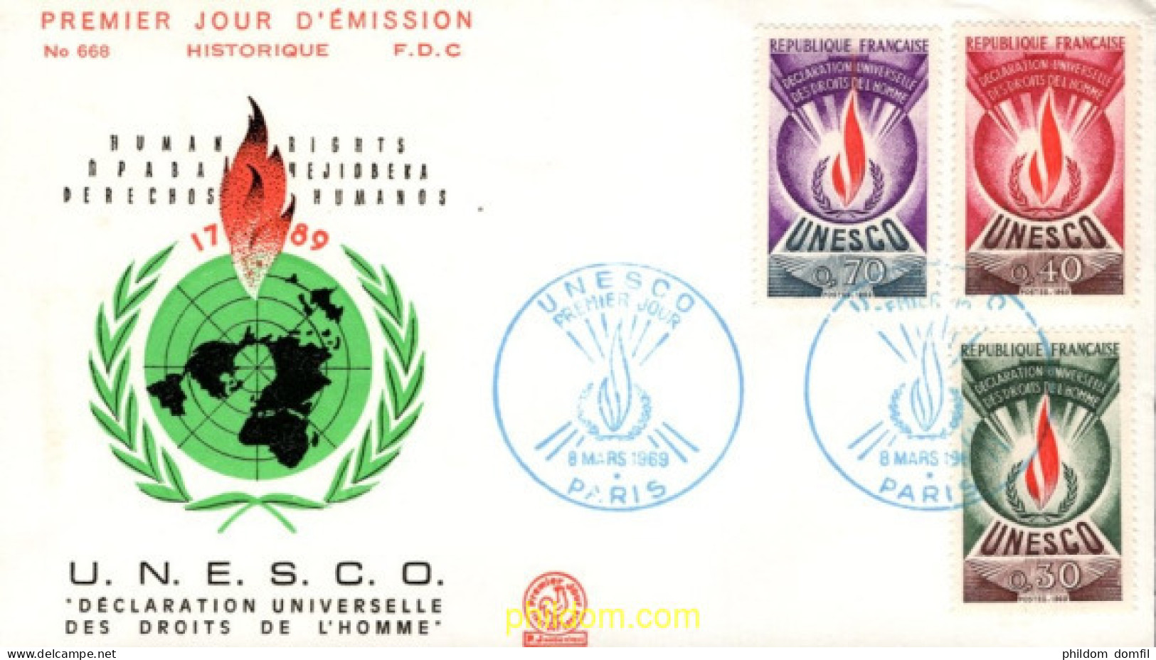 730901 MNH FRANCIA 1969 UNESCO - Sonstige & Ohne Zuordnung