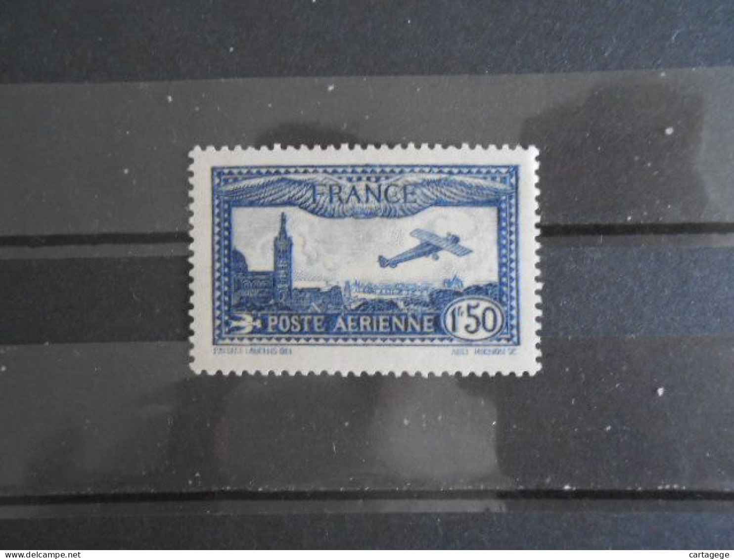 FRANCE YT PA 6 AVION SURVOLANT MARSEILLE 1f50 Bleu* - 1927-1959 Mint/hinged