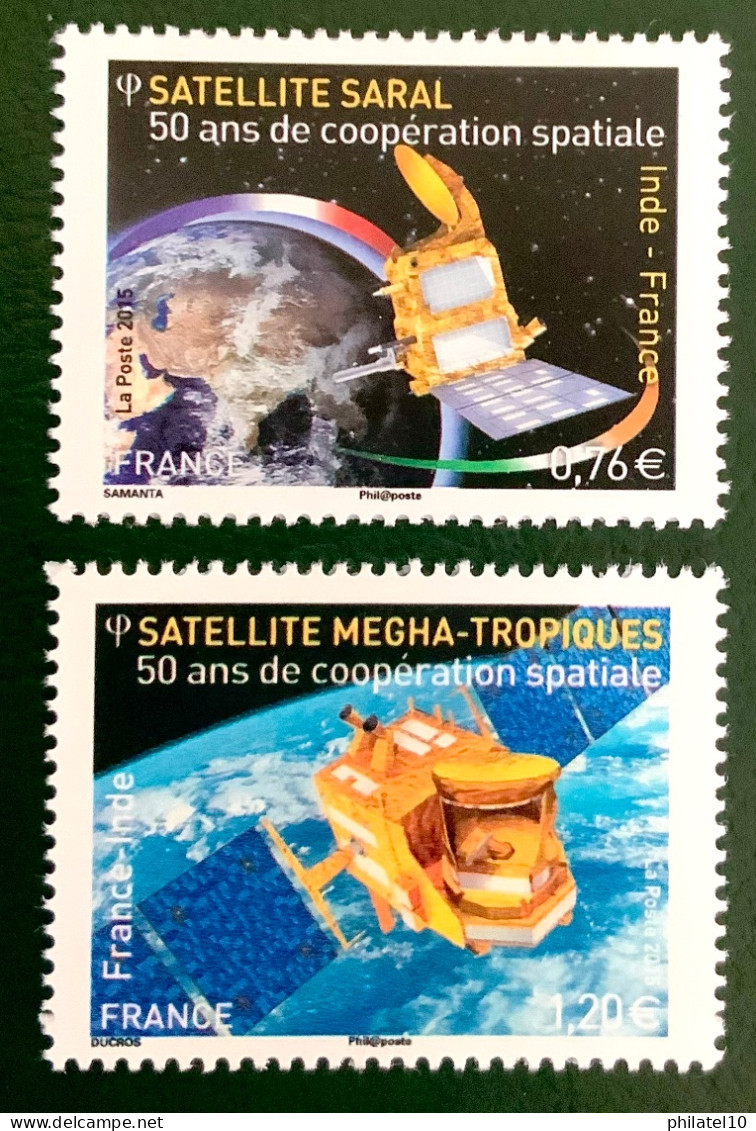 2015 FRANCE N 4945 / 4946 - SATELLITE SARAL ET SATELLITE MEGHA-TROPIQUES - NEUF** - Unused Stamps
