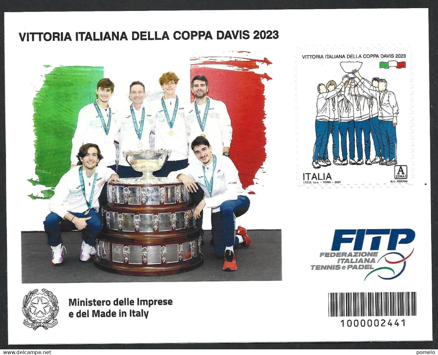 ITALIA - 2024  Vittoria In Coppa Davis, Foglietto - 2021-...: Ungebraucht