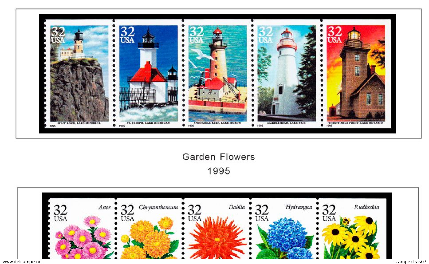 COLOR PRINTED USA 1991-1999 STAMP ALBUM PAGES (143 illustrated pages) >> FEUILLES ALBUM